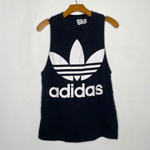 Adidas Black and White Logo Tank Top